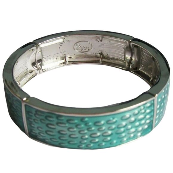 Lia Sophia Quench Stretch bangle Bracelet- silver and turquoise color NWT was$58 - Picture 9 of 9